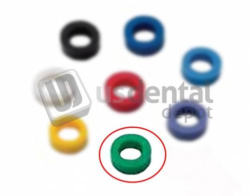 PLASDENT Standard Color Code Rings- #202CD -gr- Silicone- 60Pcs/Box- Color: GREEN- 65% los Plastic Sundries