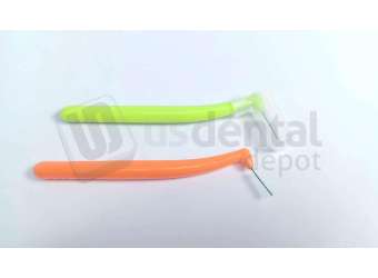 PLASDENT Interdental Angle Brushes-#2050S-Tight-Colors: ORANGE & GREEN ASSORTED-( 50Bags Of 1/Box )