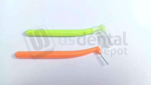 PLASDENT Interdental Angle Brushes-#2050S-Tight-Colors: ORANGE & GREEN ASSORTED-( 50Bags Of 1/Box )