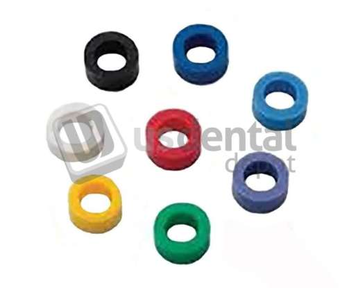 PLASDENT ASSORTED Large Code Rings Kit (1/4in ) - #205CD - A - Silicone - ( 80Pcs/Box - 10 Colors )