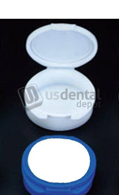 PLASDENT Medium Round Boxes Packaging - Diameter 1.5in x Inner Deep.5in - 215BXM-2X - Color: BLUE - ( 100Pcs/Bag With Labels )