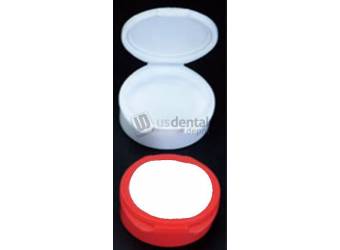 PLASDENT Small Round Boxes Packaging - Diameter 1.5in x Inner Deep 5/16in - #215BXS - 5N - Color: RED - ( 100Pcs/Bag With Labels )
