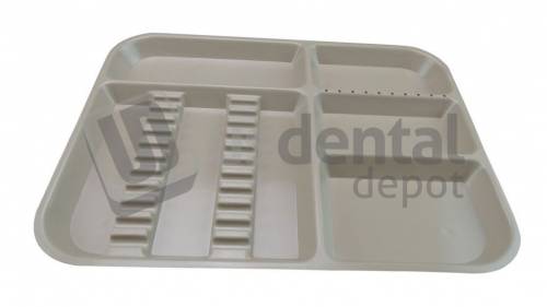 PLASDENT Divided Tray AD Setup Size A Color: BEIGE- #300AD- 7- Each- Dim: ( 13 3/4 Inches x 10 5/8 Inches x 7/8 Inches )