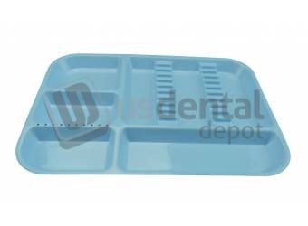 PLASDENT Divided Tray BD Setup Size B Color: BLUE - #300BD - 2 - Each - Dim: ( 13.5 Inches x 9 5/8 Inches x 7/8 Inches )