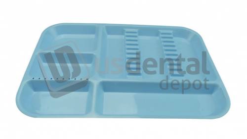 PLASDENT Divided Tray BD Setup Size B Color: Blue - #300BD - 2 - Each - Dim: ( 13.5 Inches x 9 5/8 Inches x 7/8 Inches )