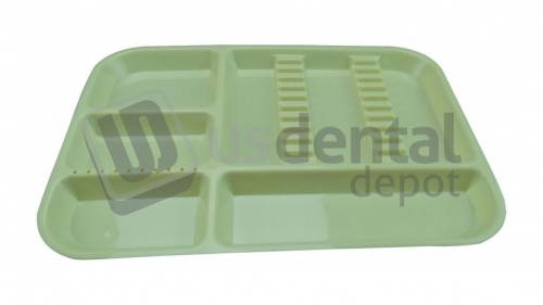 PLASDENT Divided Setup Tray BD Size B Color: Yellow - #300BD-3 - Each - Dim: ( 13.5 Inches x 9 5/8 Inches x 7/8 Inches )