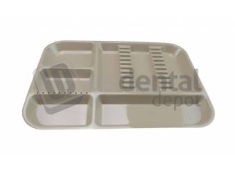 PLASDENT Divided Setup Tray BD Size B Color: Beige - #300BD-7 - Each - Dim: ( 13.5 Inches x 9 5/8 Inches x 7/8 Inches )