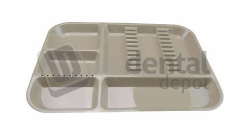PLASDENT Divided Setup Tray BD Size B Color: BEIGE- #300BD-7- Each- Dim: ( 13.5 Inches x 9 5/8 Inches x 7/8 Inches )