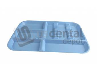 PLASDENT Divided Tray ED Setup Size E Color: BLUE- #300ED- 2- Each- Dim: ( 15 Inches x 10.5 Inches x 7/8 Inches )