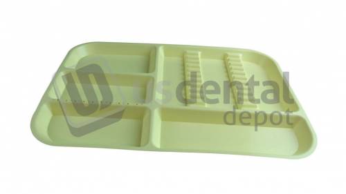 PLASDENT Divided Tray ED Setup Size E Color: YELLOW - #300ED - 3 - Each - Dim: ( 15 Inches x 10.5 Inches x 7/8 Inches )