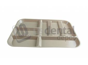 PLASDENT Divided Tray ED Setup Size E Color: BEIGE - #300ED - 7 - Each - Dim: ( 15 Inches x 10.5 Inches x 7/8 Inches )