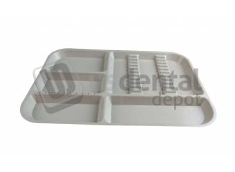 PLASDENT Divided Tray ED Setup Size E Color: GRAY- #300ED- 9- Each- Dim: ( 15 Inches x 10.5 Inches x 7/8 Inches )