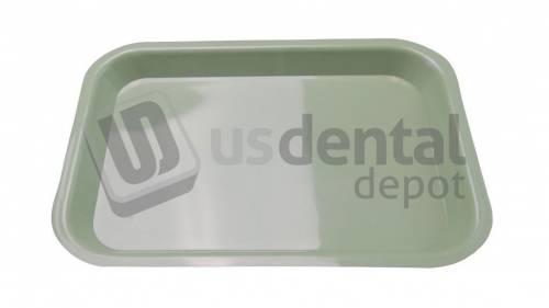 PLASDENT Flat Tray FM Setup Size F Color: GREEN - #300FM - 4 - Each - Dim: ( 9 5/8 Inches x 6 5/8 Inches x 7/8 Inches )