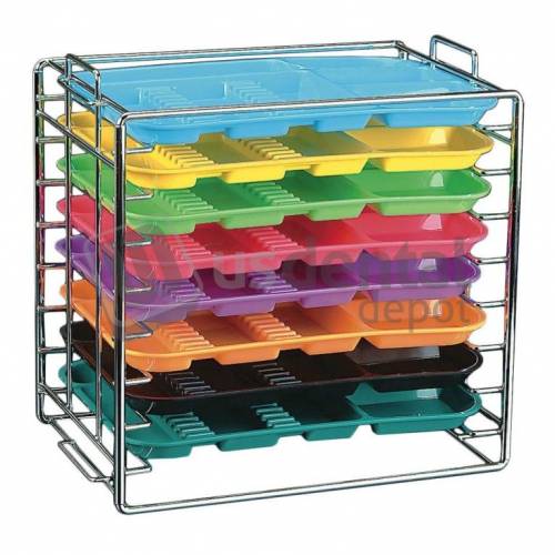 PLASDENT TRAY RACK-Chrome-for size D Tray (stackable) #300TRD ( Rack Only )
