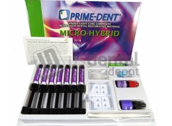 PRO-LINE MicroHybrid 7 syringe Kit - 7 x 4.5grs Micro-Hybrid composites ( A1 A2 A3 A3.5 B2 C1 UO ) + 7ml LC bonding + 7.5 ml etchant + accesories - A1 - 4.5gm Jeringa #001-401A1 Resina Fotocurable