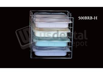 PLASDENT Tub Rack  4 Shelves space for Trays & Lids #500BRB - H - Color: Chrome ( tray not included)