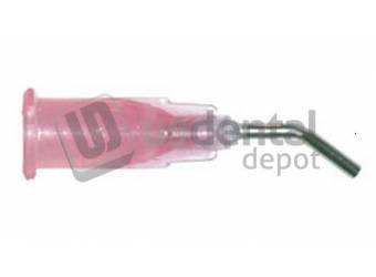 PLASDENT Bent Needle Tips - #BNT-18 - 18Ga - Color: Pink - ( 100 Pcs/Bag ) - Pre - Bent