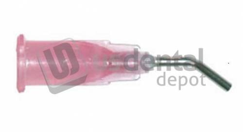 PLASDENT Bent Needle Tips-#BNT-18-18Ga-Color: PINK-( 100 Pcs/Bag )-Pre-Bent