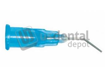 PLASDENT Bent Needle Tips - #BNT-25 - 25ga - Color: BLUE ( 100 Pcs/Bag ) - Pre - Bent