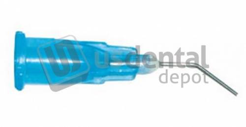 PLASDENT Bent Needle Tips - #BNT-25 - 25ga - Color: Blue ( 100 Pcs/Bag ) - Pre - Bent
