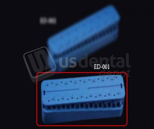PLASDENT Endo Measuring Block - #ED - 001 - 3.5in L x 1in W x 1 1/4in H - 32 Depth Guides - Each