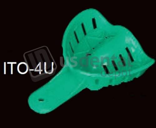 PLASDENT EXCELLENT COLORS #4 Adult Small - Upper - #ITO - 4U - 50 - Color: GREEN - ( 50 Pcs/Bag ) - Ortho Impression Trays