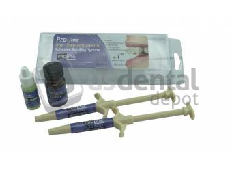 PRO-LINE  One-Step Dual Cure Orthodontic Adhesive Bonding Set - 2 x 5gm Syringes + 5ml Primer bottle + 3 ml etchant #011-027
