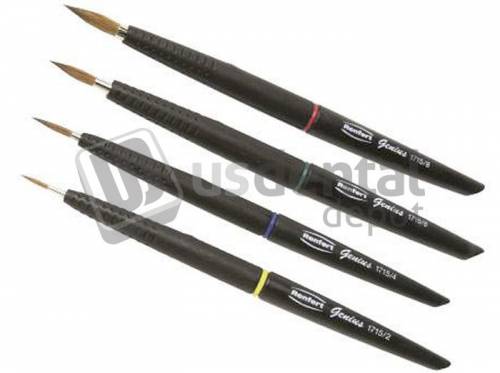 RENFERT Genius Brushes (4 Pcs)-SeT - #1715-0000 #17150000 High quality porcelain brushes with multi-functional handle. Setting new standards in utility- function and design. Porcelainpincel Sintetico