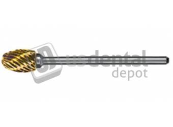 KEYSTONE 52-C Gold Egg Shape Spiral Cut 3/32 shank HP Laboratory Carbide Bur #1202330 -