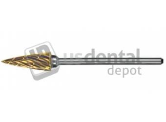 KEYSTONE 82-T Gold Cone Spiral Cut #1202335 3/32 shank HP Laboratory Carbide Bur -