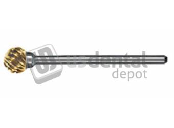 KEYSTONE 52-D Gold Round Spiral Cut 3/32 HP shank Laboratory Carbide Bur #1202345 -