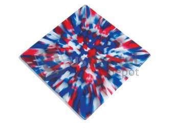 PRO-FORM  Tie-Dye Multi-color Mouthguard Laminate - Patriot, 6/Pk. 5x5in  .157in  White Red and Blue - #7954000