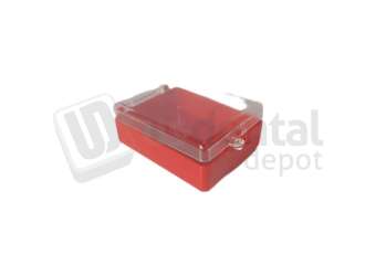 KEYSTONE Rigid Crown & Bridge Boxes - 2in - red/CLEAR - 500pk #9570085 -