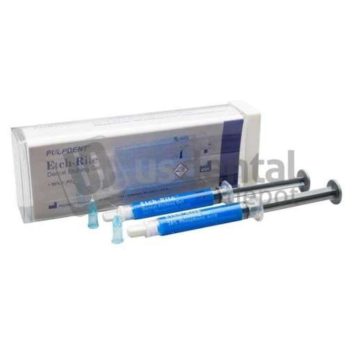 PULPDENT Etch-Rite etching gel - 38% Phosphoric Acid, Twin Pack: 2 - 3 ml Syringes - #ET-TWIN