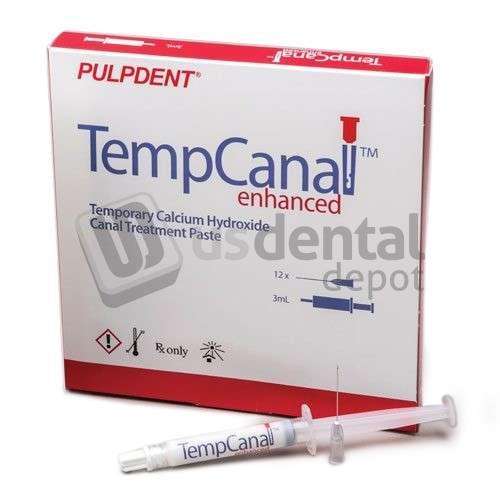 PULPDENT Temp-Canal Kit, Calcium Hydroxide, Radiopaque. 1 - 3 mL Syringe and 12 Needles - #PTCK - # TEK