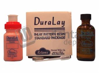 RELIANCE- Duralay RED Laboratory KIT- 8oz. P o w d er- 8oz. L i q u i d & RED - Lubricant - (mfg #2249A) Resin Pattern - Acrilico para patrones de Fundicion - Rojo RED - Inlay Pattern Resin - A Quick Cure Acrylic With Minimal Shrinkage. Available In RED- CLEAR And BLUE.>-