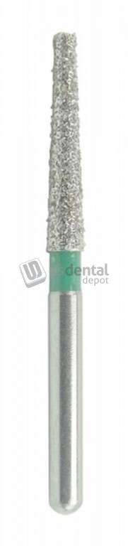 FG Diamond - 10pk burs TF-13C - 847-019C FG - Long Taper Flat End Large- Coarse grit  GREEN - ( #703.10 )  #TF13C GREEN