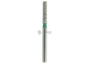 FG Diamond - 10pk burs SF-12C -837-014C -  Long Cylinder Flat End Medium Coarse Grit  - GREEN - ( #515.7 )  #SF12C GREEN