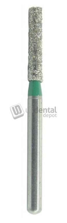 FG Diamond - 10pk burs SF-12C -837-014C -  Long Cylinder Flat End Medium Coarse Grit  - GREEN - ( #515.7 )  #SF12C GREEN