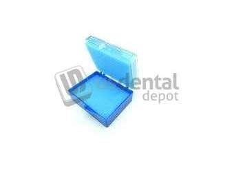 PLASDENT Crown & Bridge Boxes (Rigid) #2 Plain (BLUE/CLEAR) 2in Box x 100pk  with Foam #001-202CBXF-100-PC