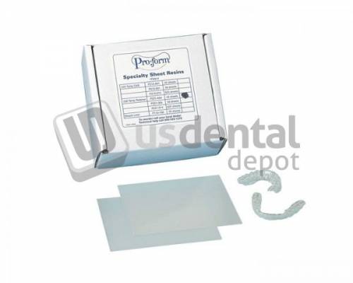 PRO-FORM  Retainer Material, 5x5in  .030 Super CLEAR,pkg of 25. Stiff but CLEAR - #9615025