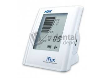 NSK- IPEX - iPex Digital Apex Locator - Large display- plus audio signals for immediate monitoring - auto power shut-off - audible warning system - AAA battery operation - continuous use: approx. 50 hrs.- Made in Japan -wide 80 x deph 80 x hig 95