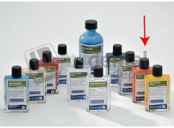 ADS Die Spacer Kit - Standard - 1oz ADS Die Spacer + 1oz Thinner - ORANGE - #D750-1-OE  - Creating the exact spacing before wax-up is essentail - Produce controlled relief of dies & consistent film thickness - Die spacer provides excellent uniform seating of the restorations - Heat resistant - lies fast - Easy on your eyes - One even coat provides approximately 12mircons relief - Dries in minutes