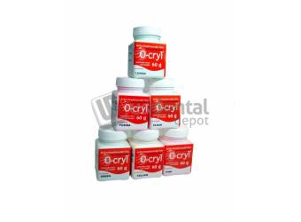 NEW STETIC - O-CRYL Ortho Polymer Kit - 6 Bottles x  1LB each bottle - All Shades included -Shades included: Crystal PINK  - Crystal CLEAR  with Glitter - Crystal Fushia  - Crystal lemon  - Crystal GREEN  - Crystal YELLOW  self curing acrylic powder - NO MONOMER INCLUDED -