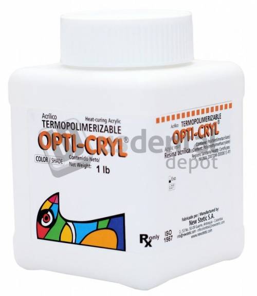 OPTI-CRYL Heat Curing Acrylic Resin 500gr/1lb Shade: Dark PINK Veined Powder Only