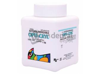 OPTI-CRYL Self Curing Acrylic  Resin 500Gr/1lb Shade: CLEAR Powder Only