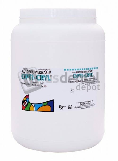 OPTI-CRYL Self Curing Acrylic  Resin 5Lb/2.5Kg Shade: Meharry Veined Powder Only