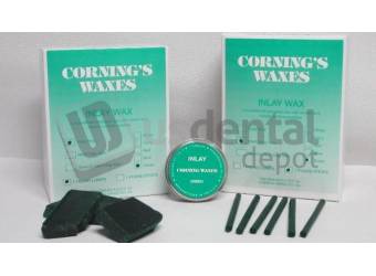CORNING Inlay Wax Reg GREEN 1Lb/bx Sticks: 0.25in round x 4.5 in- ( mfg #094 ) - Superior wax for Build-up - Scientifically prepaRED with correct - and reliable wax working capabilities lumps