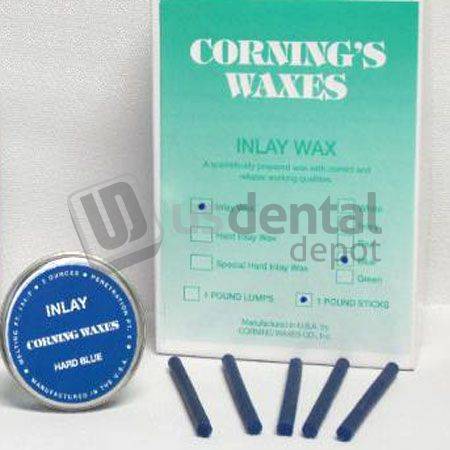 CORNING Inlay Wax Hard BLUE 1lb/box - Sticks: 0.25in round x 4.5 in. ( mfg #106B )