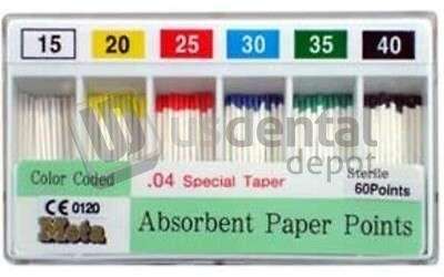 META Absorbent Paper Points .04 Taper Spill Proof #15/40- 60pk #RR-107668 / #1204-1540